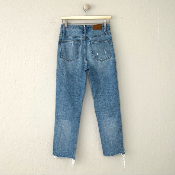 Madewell Classic Straight Raw Step Hem Jeans in Corrie Wash - Picture 3 of 12